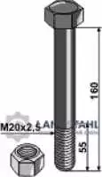 Schraube mit Sicherungsmutter - M20 x 2,5 - 10.9