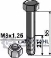 Schraube mit Sicherungsmutter - M8 x 1,25 - 8.8