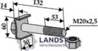 Schraube mit Sicherungsmutter M 20 x 2,5 - 8.8