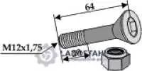 Schraube M 12 x 65 -10.9 mit Sicherungsmutter