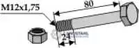 Schraube mit Sicherungsmutter - M12x1,75 - 10.9