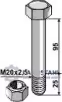Schraube mit Sicherungsmutter - M20 x 2,5 - 10.9