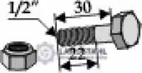 Schraube mit Sicherungsmutter - 1/2''UNF