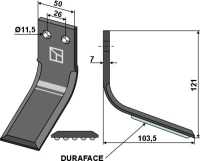 Hackmesser Duraface beschichtet 121x50