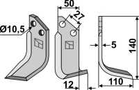 Fräsmesser 140x50mm, rechts