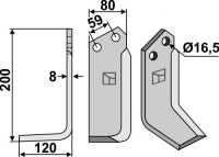 Fräsmesser 200x80mm, links